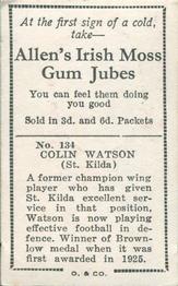 1933 Allen's League Footballers #134 Colin Watson Back